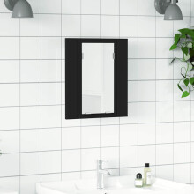 Berkfield LED Bathroom Mirror Cabinet Black 40x12x45 cm Acrylic