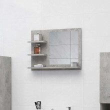 Berkfield Bathroom Mirror Concrete Grey 60x10.5x45 cm Engineered Wood