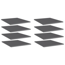 Berkfield Bookshelf Boards 8 pcs High Gloss Grey 40x50x1.5 cm Engineered Wood