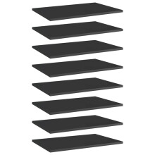 Berkfield Bookshelf Boards 8 pcs High Gloss Black 60x40x1.5 cm Engineered Wood