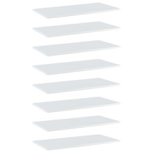 Berkfield Bookshelf Boards 8 pcs High Gloss White 80x40x1.5 cm Engineered Wood