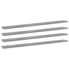Berkfield Bookshelf Boards 4 pcs Concrete Grey 100x10x1.5 cm Engineered Wood