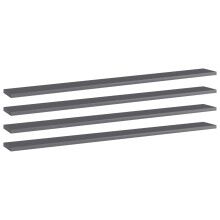 Berkfield Bookshelf Boards 4 pcs High Gloss Grey 100x10x1.5 cm Engineered Wood