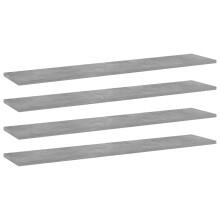 Berkfield Bookshelf Boards 4 pcs Concrete Grey 100x20x1.5 cm Engineered Wood