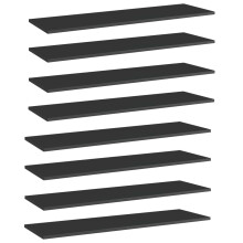 Berkfield Bookshelf Boards 8 pcs High Gloss Black 100x30x1.5 cm Engineered Wood