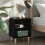 Berkfield Bed Cabinets with Solid Wood Legs 2 pcs Black 40x30x50 cm 1