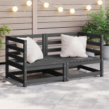 Berkfield Garden Corner Sofas 2 pcs Grey Solid Wood Pine