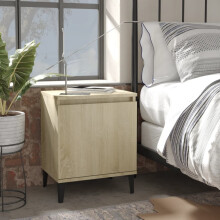Berkfield Bed Cabinets with Metal Legs Sonoma Oak 40x30x50 cm