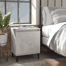 Berkfield Bed Cabinets with Metal Legs Concrete Grey 40x30x50 cm