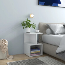 Berkfield Bedside Cabinet High Gloss White 35x35x55 cm Engineered Wood