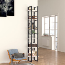 Berkfield 6-Tier Book Cabinet White 40x30x210 cm Engineered Wood