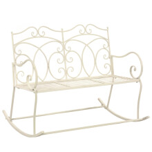 Berkfield Garden Bench 104 cm Iron Antique White