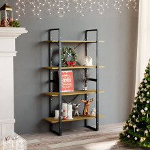 Berkfield 4-Tier Book Cabinet 80x30x140 cm Solid Pine Wood