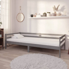 Berkfield Day Bed without Mattress Grey Solid Wood Pine 90x200cm