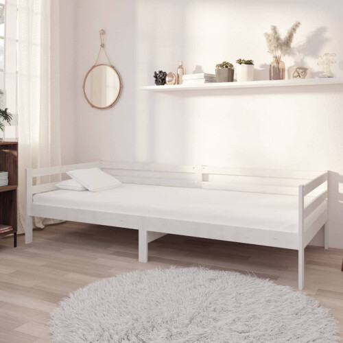 Berkfield Day Bed without Mattress White Solid Wood Pine 90x200cm