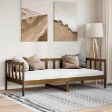 Berkfield Day Bed without Mattress Honey Brown Solid Wood Pine 90x200cm