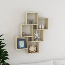 Berkfield Wall Cube Shelf Sonoma Oak 78x15x93 cm Engineered Wood