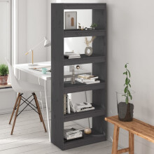 Berkfield Book Cabinet/Room Divider Grey 60x30x167.5 cm Solid Wood Pine