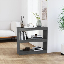 Berkfield Book Cabinet/Room Divider Grey 80x30x71.5 cm Solid Wood Pine