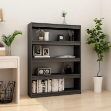 Berkfield Book Cabinet/Room Divider Grey 100x30x135.5 cm Solid Pinewood
