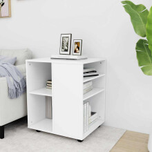 Berkfield Rolling Cabinet White 60x53x72 cm Engineered Wood
