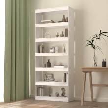 Berkfield Book Cabinet/Room Divider White 80x30x199.5 cm Solid Wood Pine