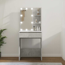 Berkfield Dressing Table with LED Concrete Grey 60x40x140 cm