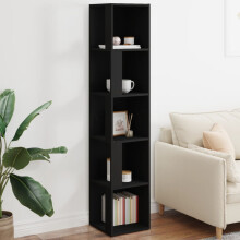 Berkfield Corner Cabinet Black 33x33x164.5 cm Engineered Wood