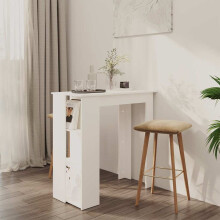 Berkfield Bar Table with Shelf White 102x50x103.5 cm Engineered Wood