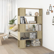 Berkfield Book Cabinet Room Divider Sonoma Oak 100x24x155 cm Engineered Wood