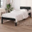 Berkfield Bed Frame without Mattress Black Solid Wood Small Single 1