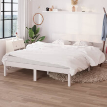 Berkfield Bed Frame without Mattress White Solid Wood Small Double
