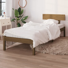 Berkfield Bed Frame without Mattress Honey Brown Solid Wood Pine Single