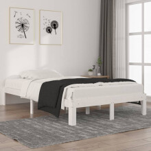 Berkfield Bed Frame without Mattress White Solid Wood Pine 120x200cm