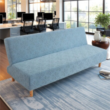 (Lake blue (star jacquard), Size S (160-190cm)) Upgraded Jacquard Futon Cover, Elastic All-in No Armrest Sofa Cover, Four Seasons Universal