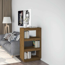 Berkfield Book Cabinet/Room Divider Honey Brown 60x35x103 cm Solid Wood Pine