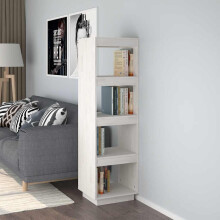 Berkfield Book Cabinet/Room Divider White 40x35x135 cm Solid Pinewood