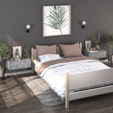 Berkfield Wall-mounted Bedside Cabinets 2 pcs Concrete Grey