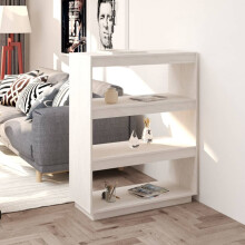 Berkfield Book Cabinet/Room Divider White 80x35x103 cm Solid Pinewood
