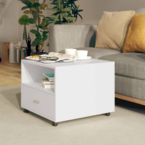 Berkfield Coffee Table White 55x55x40 cm Engineered Wood
