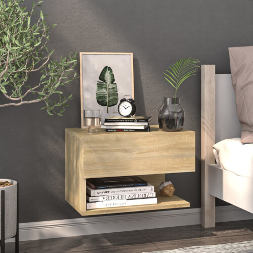 Berkfield Wall-mounted Bedside Cabinet Sonoma Oak