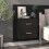 Berkfield Wall-mounted Bedside Cabinet Black 1