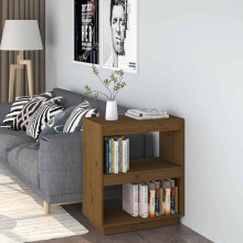 Berkfield Book Cabinet Honey Brown 60x35x71 cm Solid Wood Pine