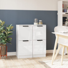 Berkfield Sideboards 2 pcs High Gloss White 30x30x70 cm Engineered Wood