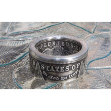Morgan Silver Dollar Coin Ring 90% Silver, Historic Handcrafted Jewelry Gift