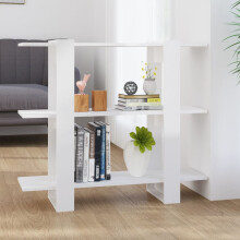 Berkfield Book Cabinet/Room Divider High Gloss White 100x30x87 cm