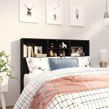 Berkfield Headboard Cabinet Black 120x19x103.5 cm