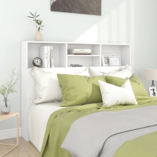Berkfield Headboard Cabinet White 140x19x103.5 cm