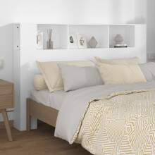 Berkfield Headboard Cabinet White 160x18.5x104.5 cm