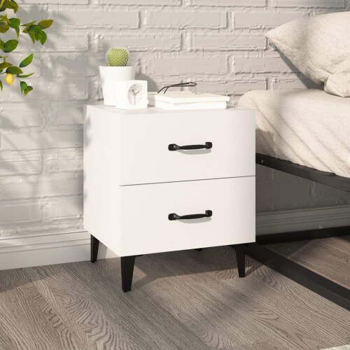 Berkfield Bedside Cabinet White 40x35x47.5 cm